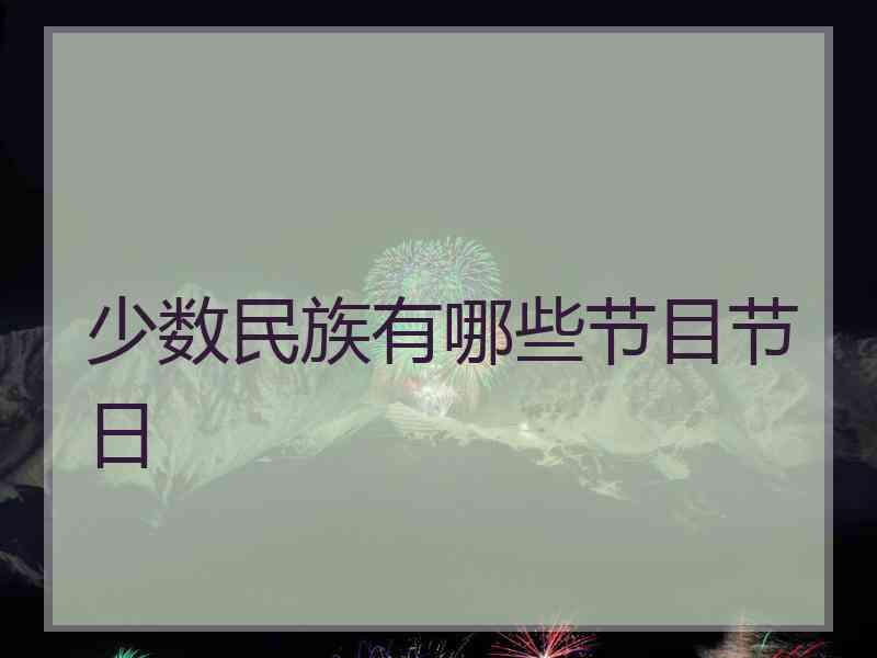 少数民族有哪些节目节日