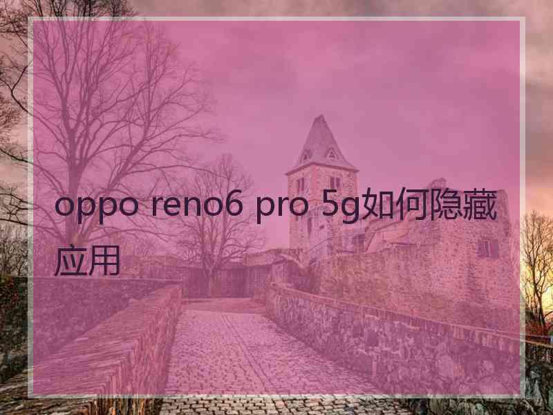 oppo reno6 pro 5g如何隐藏应用