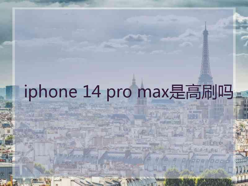 iphone 14 pro max是高刷吗