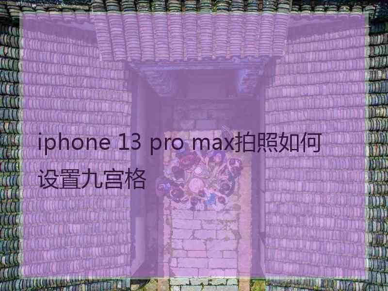 iphone 13 pro max拍照如何设置九宫格