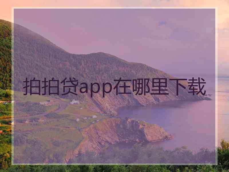 拍拍贷app在哪里下载