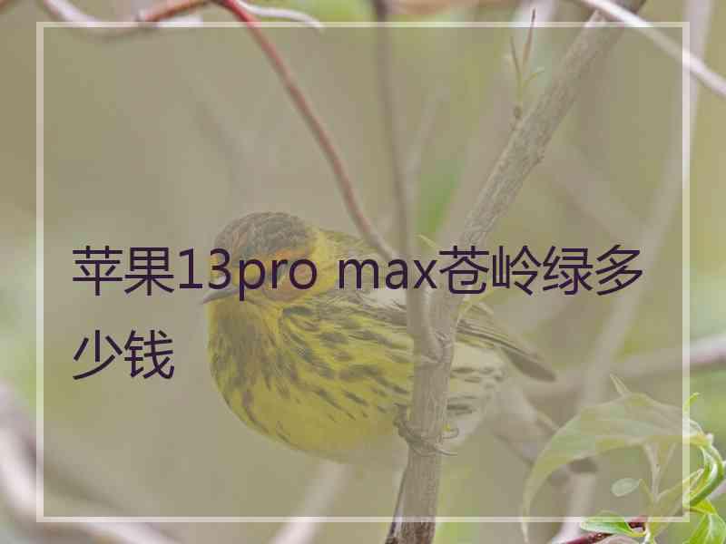 苹果13pro max苍岭绿多少钱