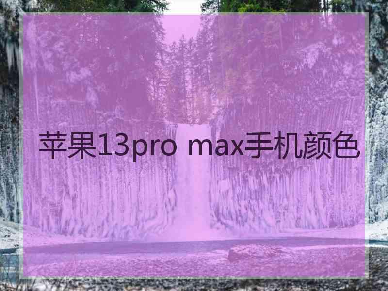 苹果13pro max手机颜色