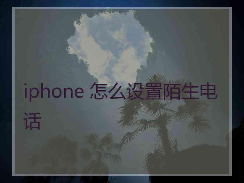 iphone 怎么设置陌生电话