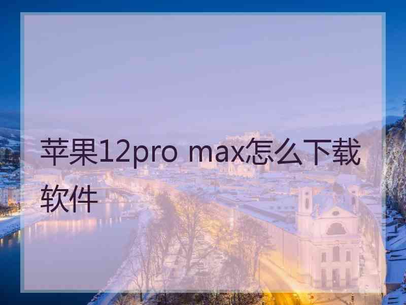 苹果12pro max怎么下载软件