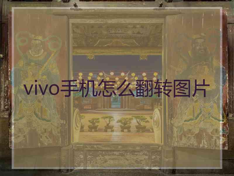 vivo手机怎么翻转图片