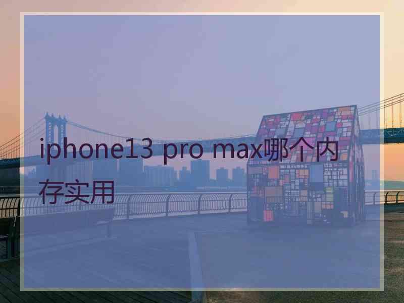 iphone13 pro max哪个内存实用