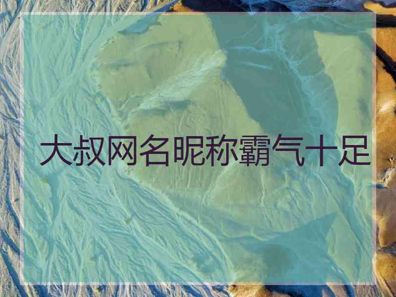 大叔网名昵称霸气十足