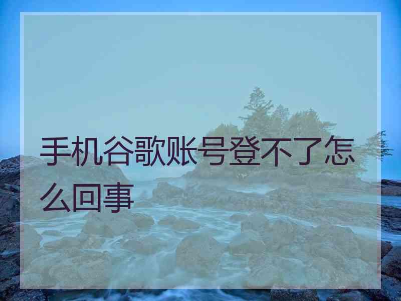 手机谷歌账号登不了怎么回事