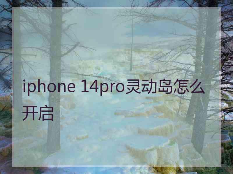 iphone 14pro灵动岛怎么开启