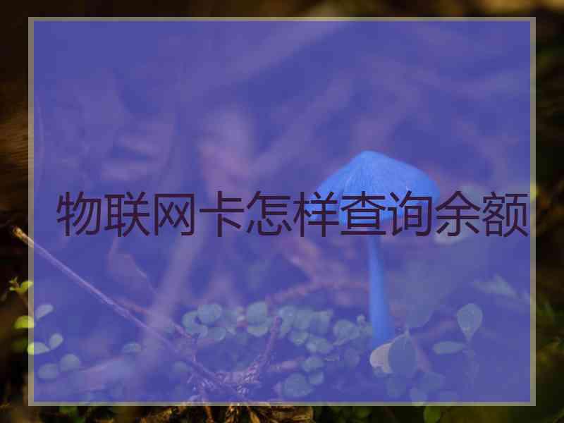 物联网卡怎样查询余额