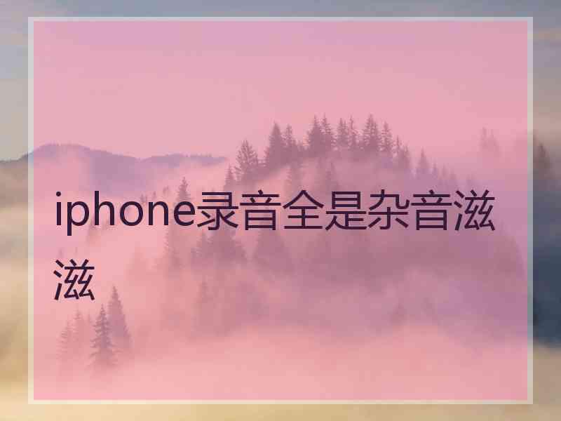 iphone录音全是杂音滋滋