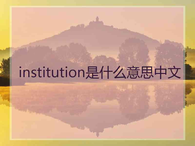 institution是什么意思中文