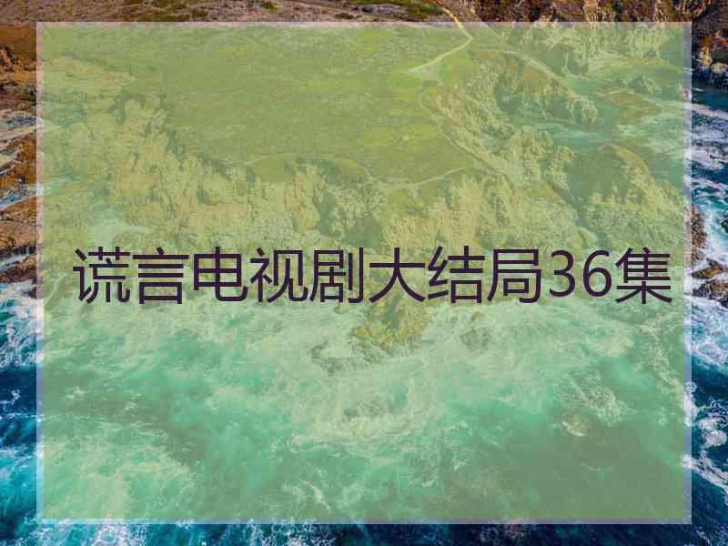 谎言电视剧大结局36集