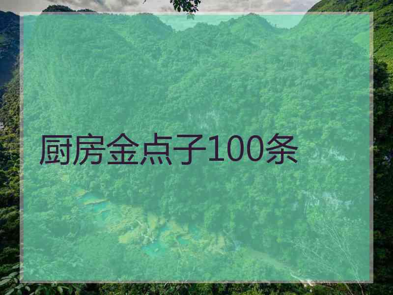 厨房金点子100条