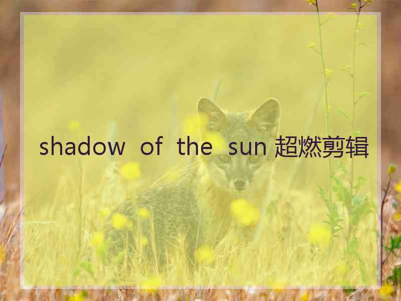 shadow  of  the  sun 超燃剪辑