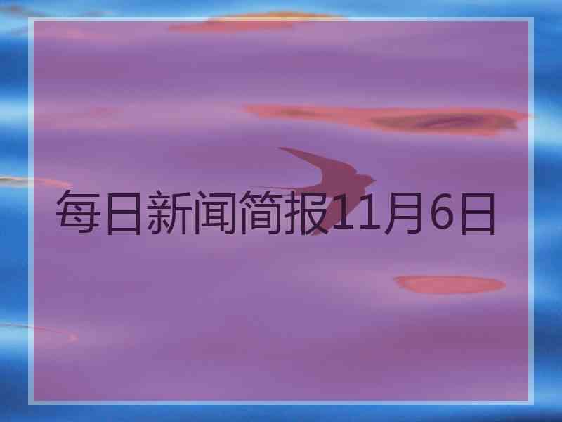 每日新闻简报11月6日