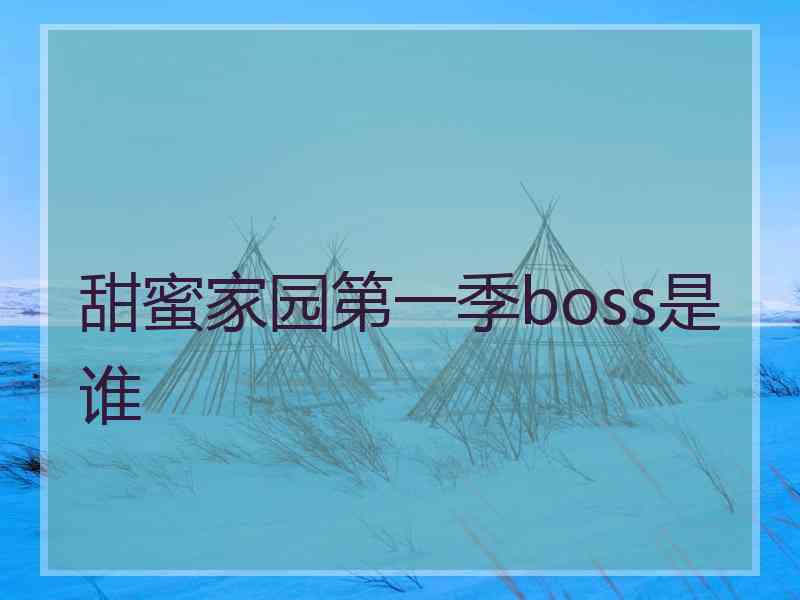 甜蜜家园第一季boss是谁