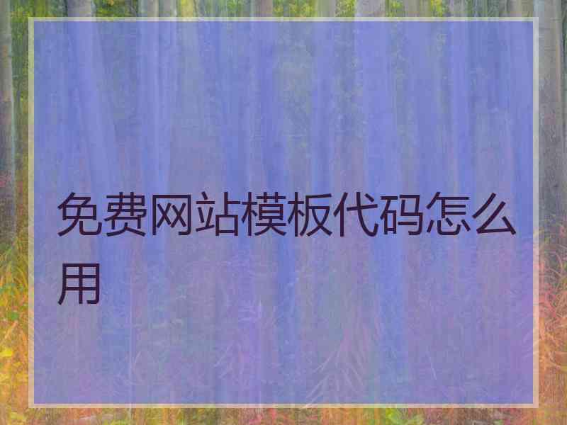 免费网站模板代码怎么用