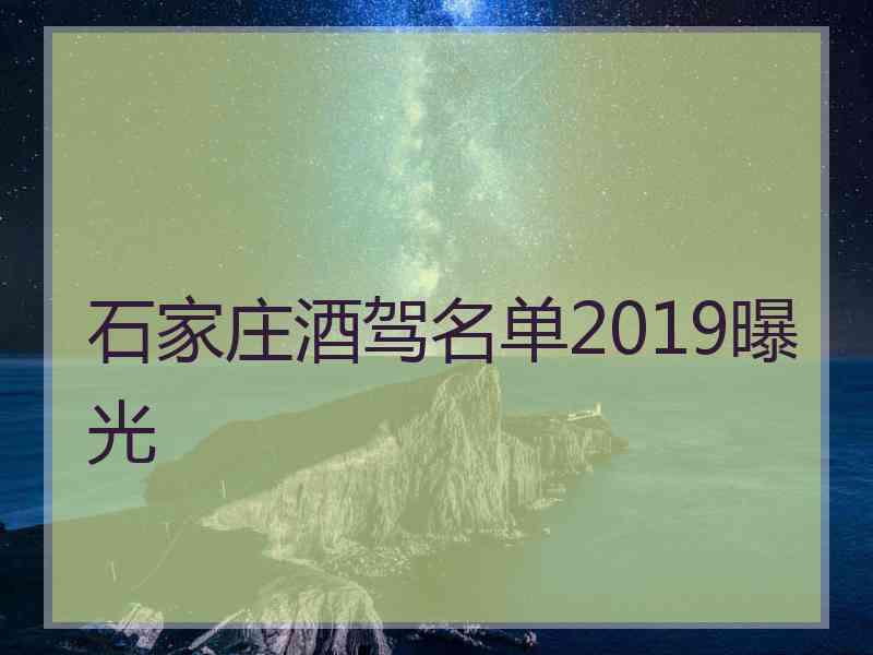 石家庄酒驾名单2019曝光