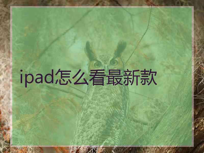 ipad怎么看最新款