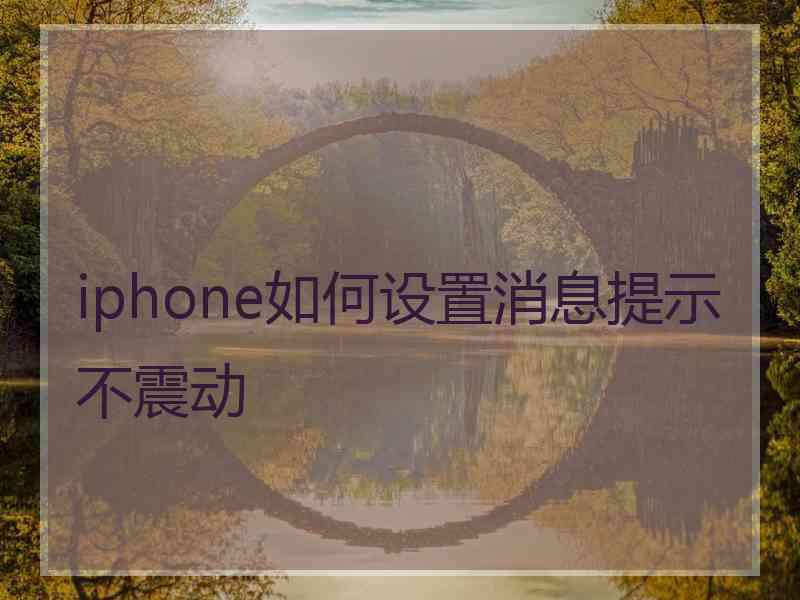 iphone如何设置消息提示不震动