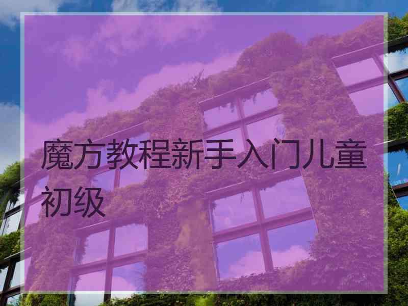 魔方教程新手入门儿童初级