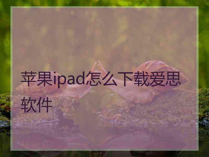 苹果ipad怎么下载爱思软件