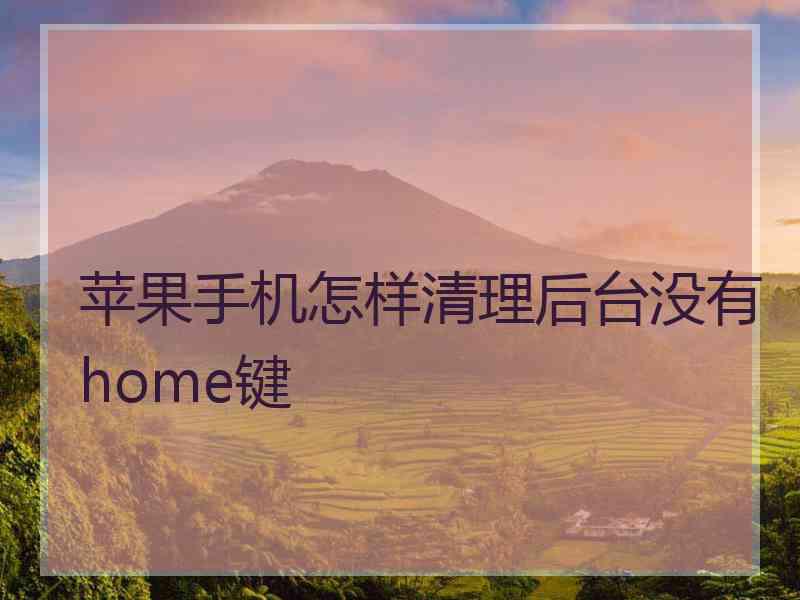 苹果手机怎样清理后台没有home键