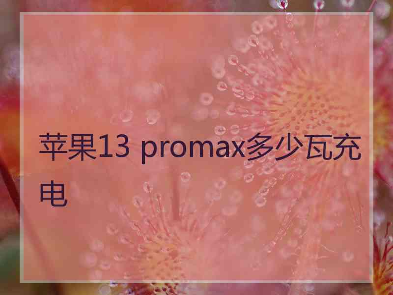 苹果13 promax多少瓦充电