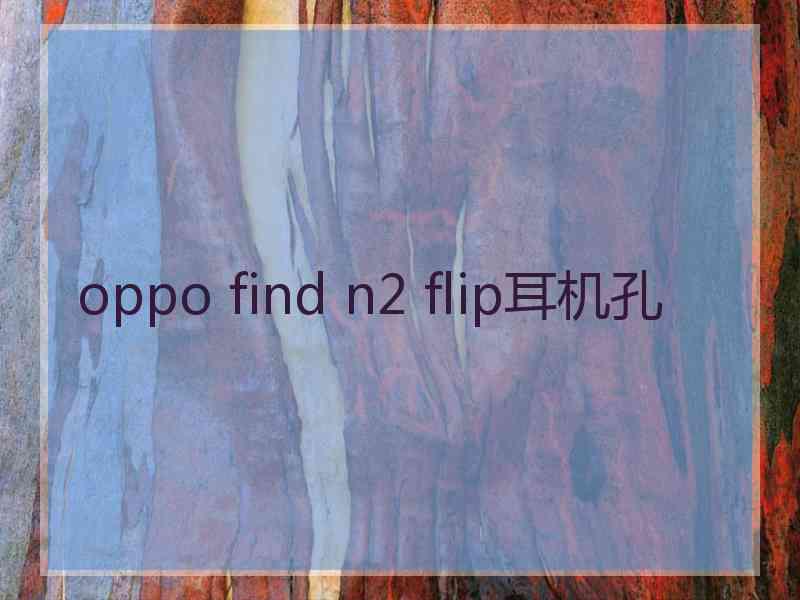 oppo find n2 flip耳机孔