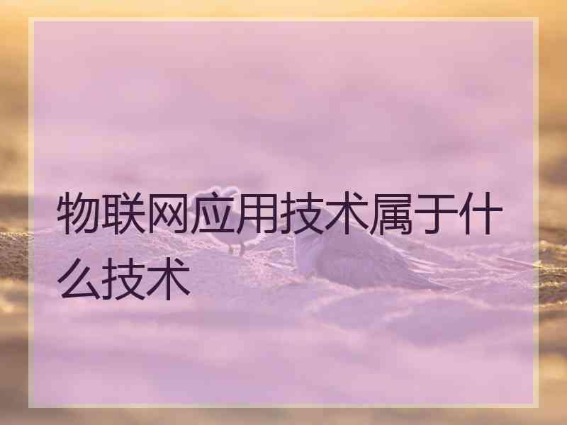 物联网应用技术属于什么技术