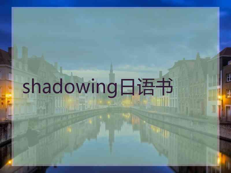 shadowing日语书