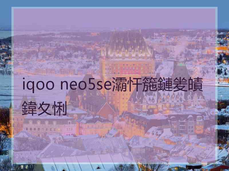 iqoo neo5se灞忓箷鏈夎皟鍏夊悧