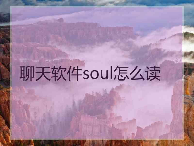 聊天软件soul怎么读