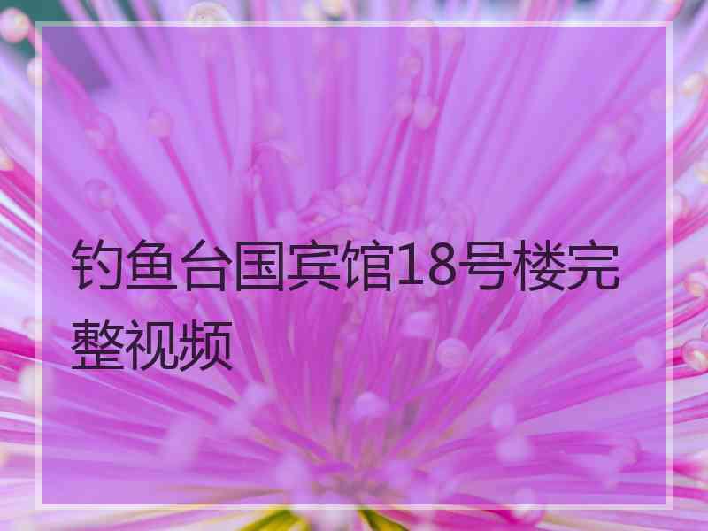 钓鱼台国宾馆18号楼完整视频