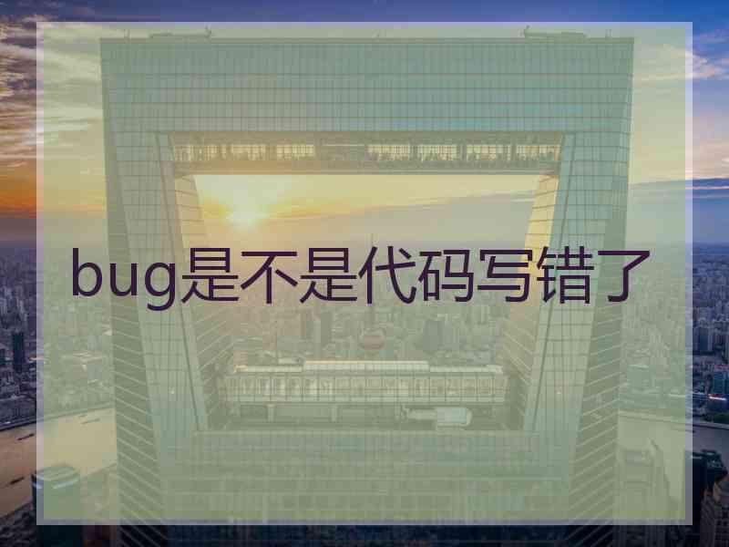 bug是不是代码写错了