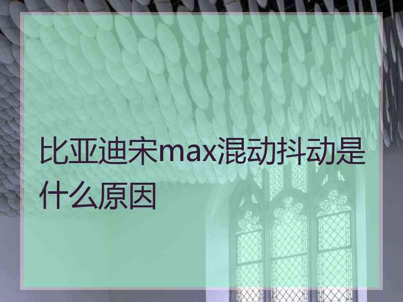 比亚迪宋max混动抖动是什么原因