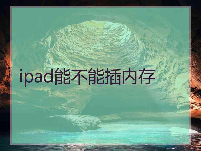 ipad能不能插内存