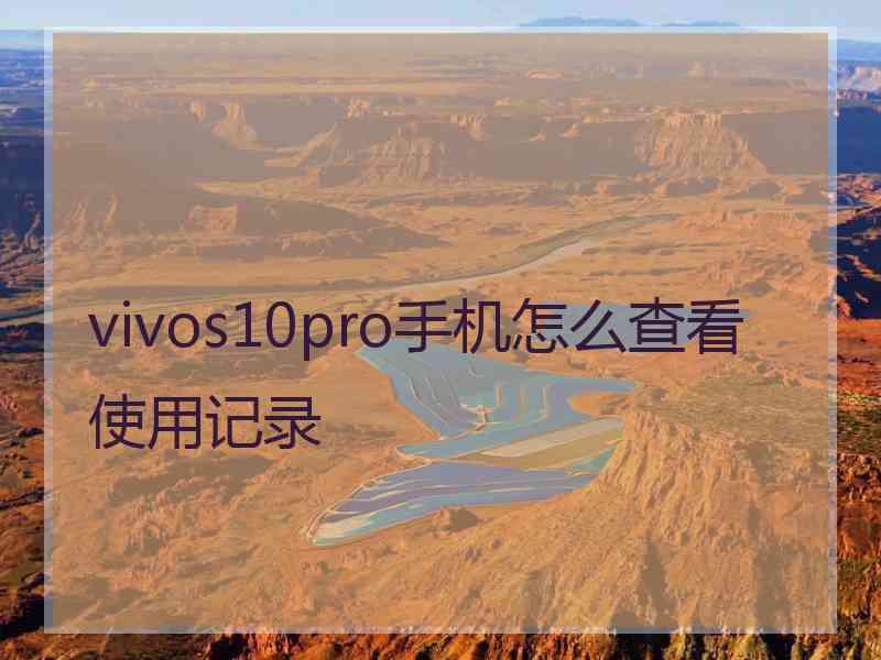 vivos10pro手机怎么查看使用记录