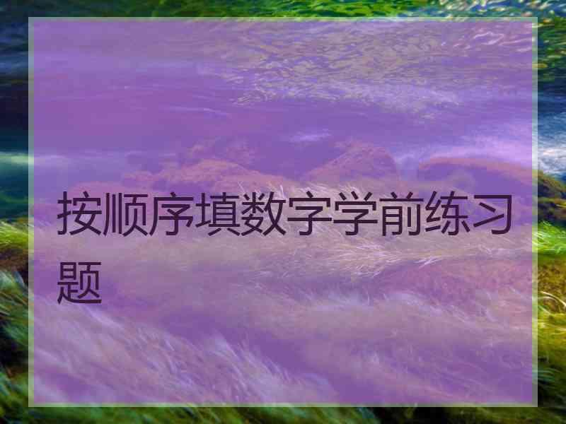 按顺序填数字学前练习题