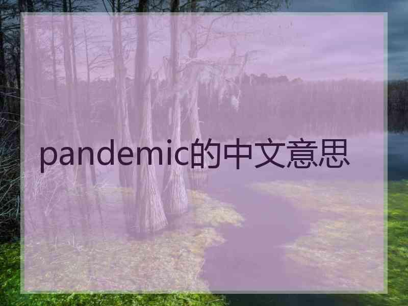 pandemic的中文意思