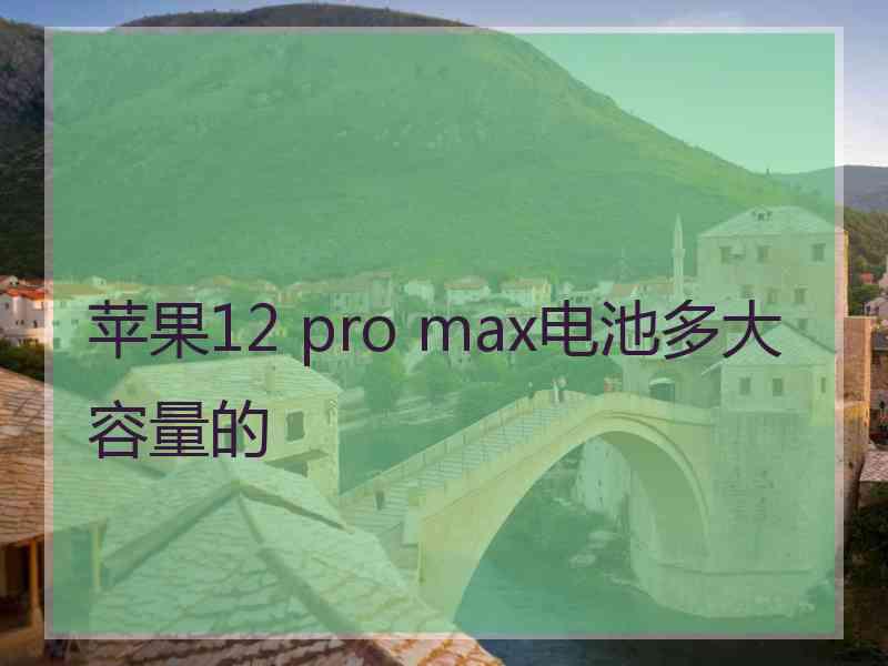 苹果12 pro max电池多大容量的