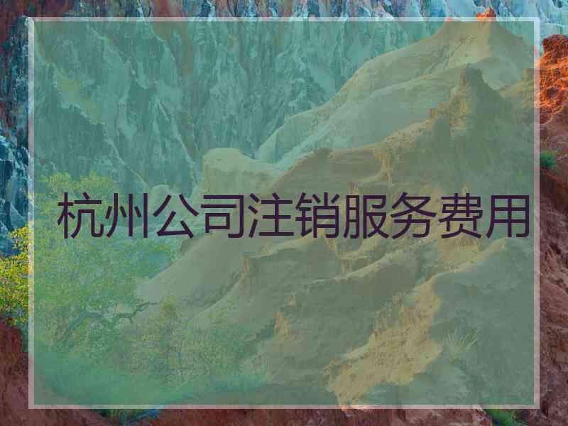 杭州公司注销服务费用