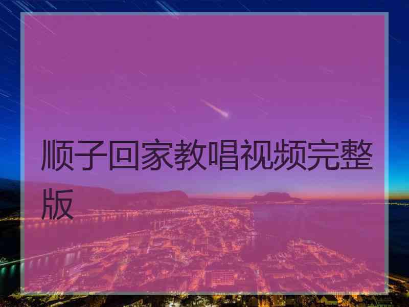 顺子回家教唱视频完整版