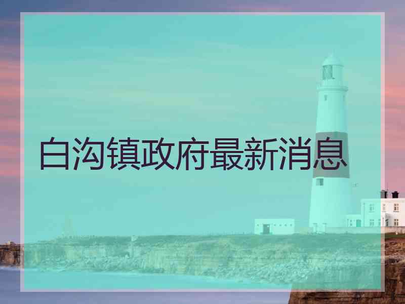 白沟镇政府最新消息