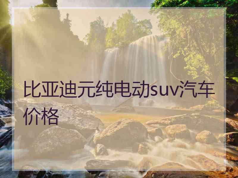 比亚迪元纯电动suv汽车价格