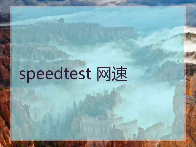 speedtest 网速