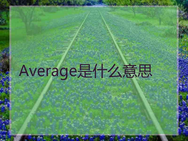 Average是什么意思