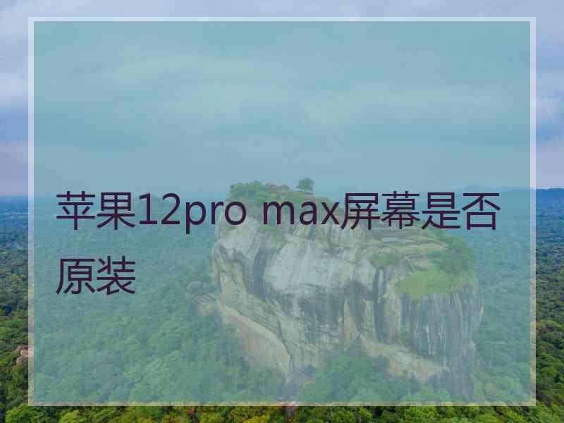 苹果12pro max屏幕是否原装